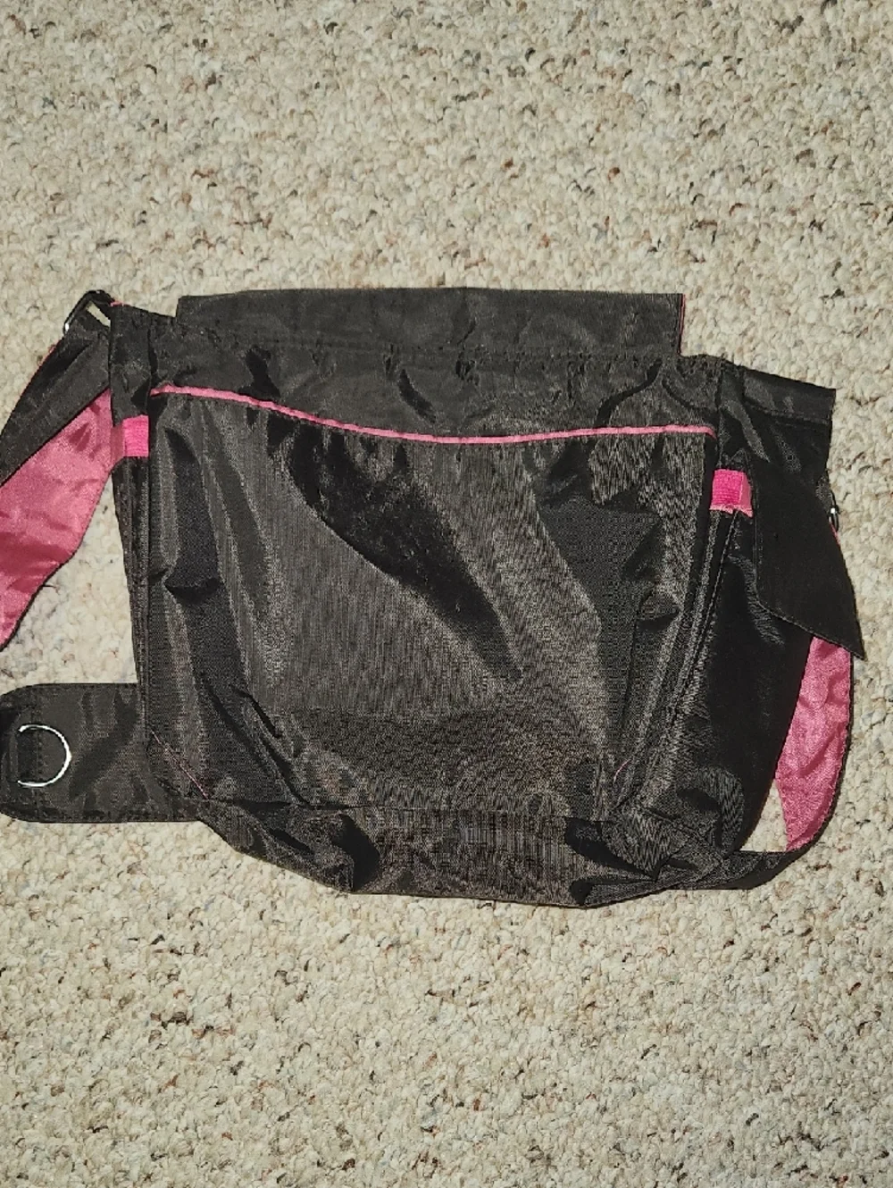Ah Goo Baby Brown & Pink Crossbody compact Diaper Bag